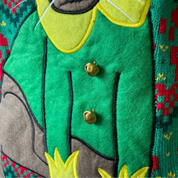 33 Degrees | Ugly Christmas Grumpy Cat Elf Bell Sweater - Picture 6 of 8